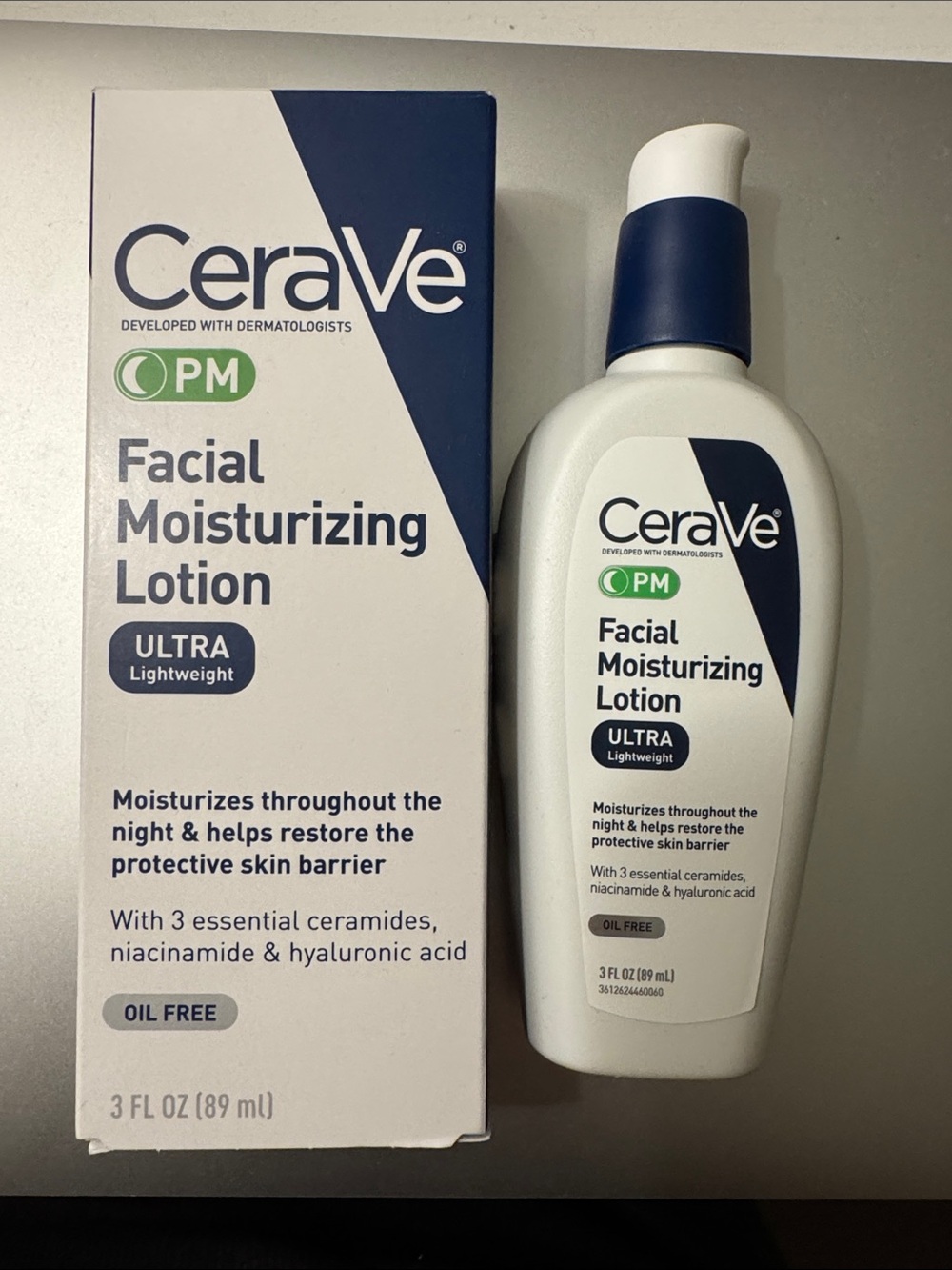 CeraVe PM Facial Moisturizing Lotion — White & Navy